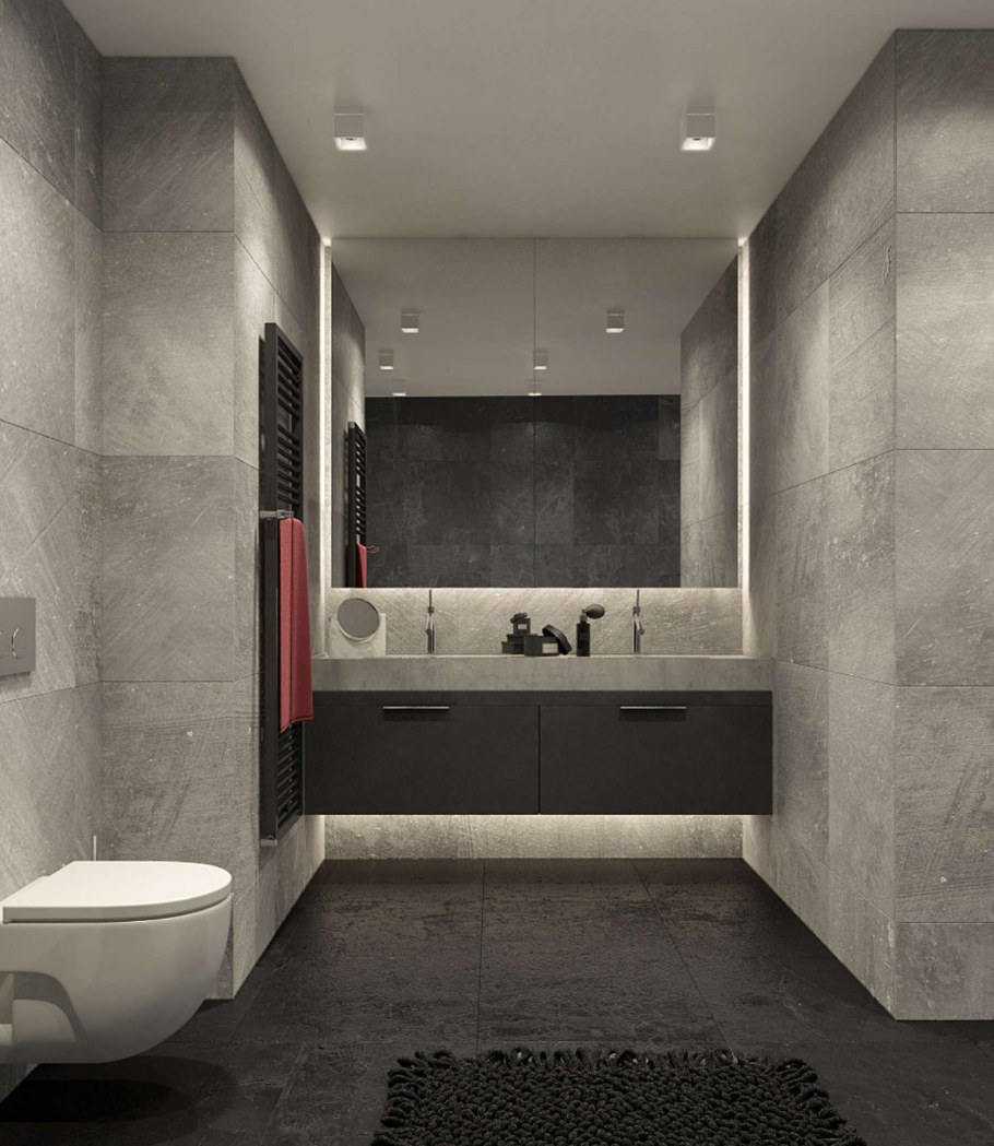 Ванная в сером цвете