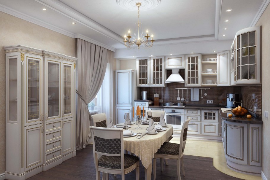 Кухня студия классика