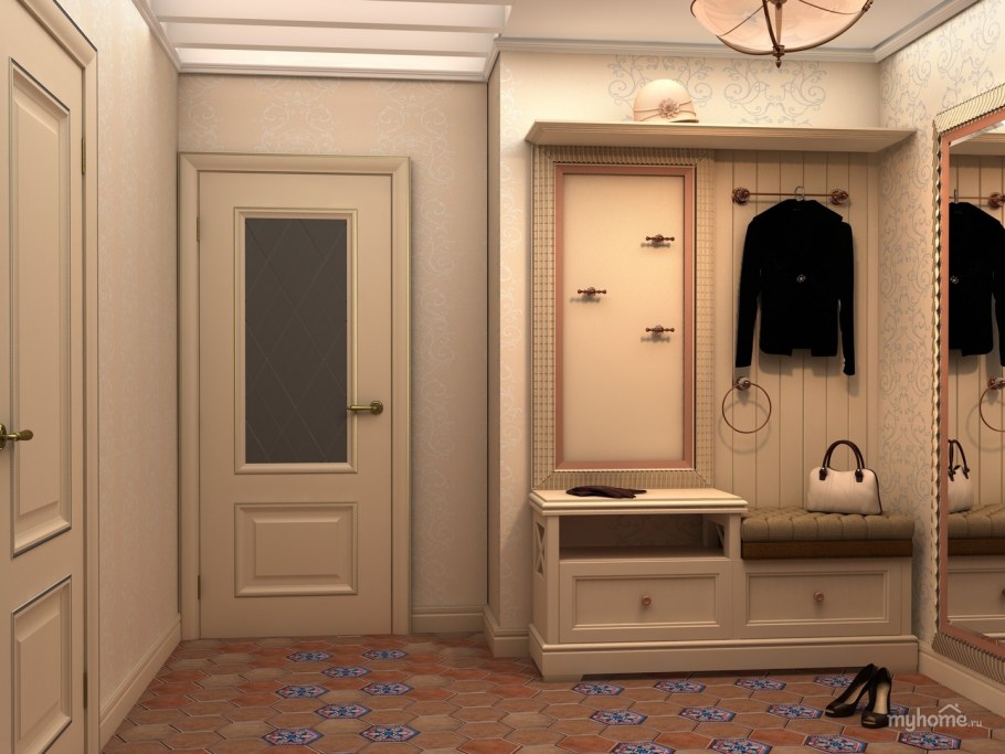 Узкая прихожая в частном доме