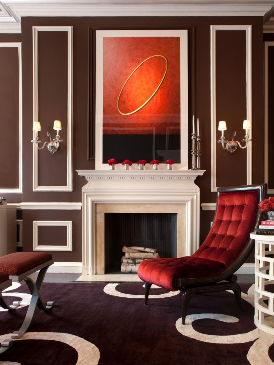 Красно-коричневый цвет в интерьере