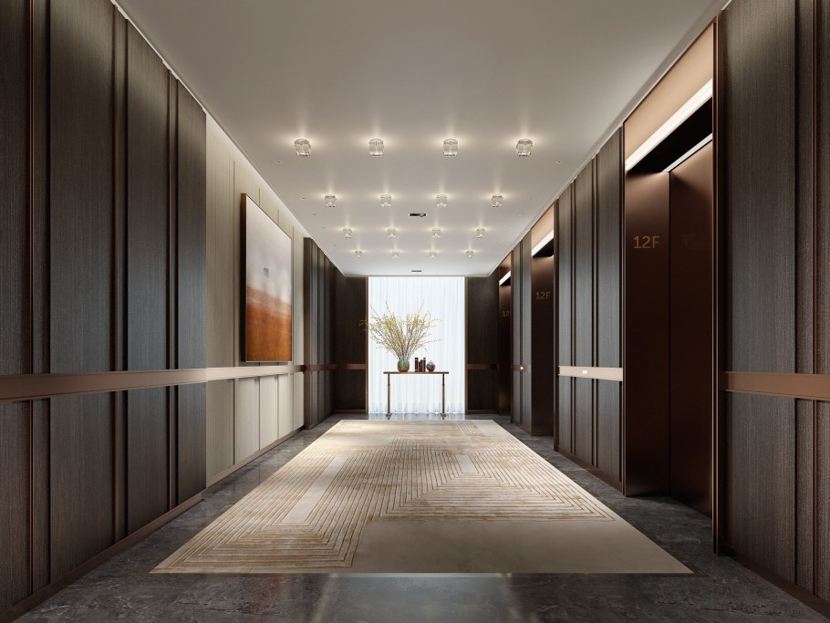 Коридор в гостинице современный