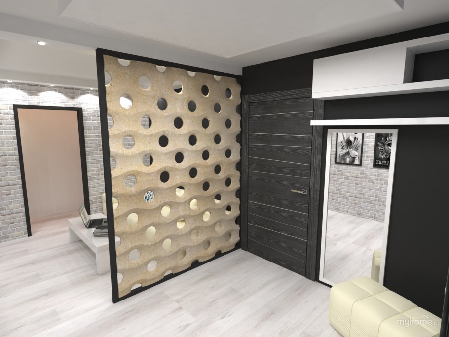 Зонирование комнаты от коридора