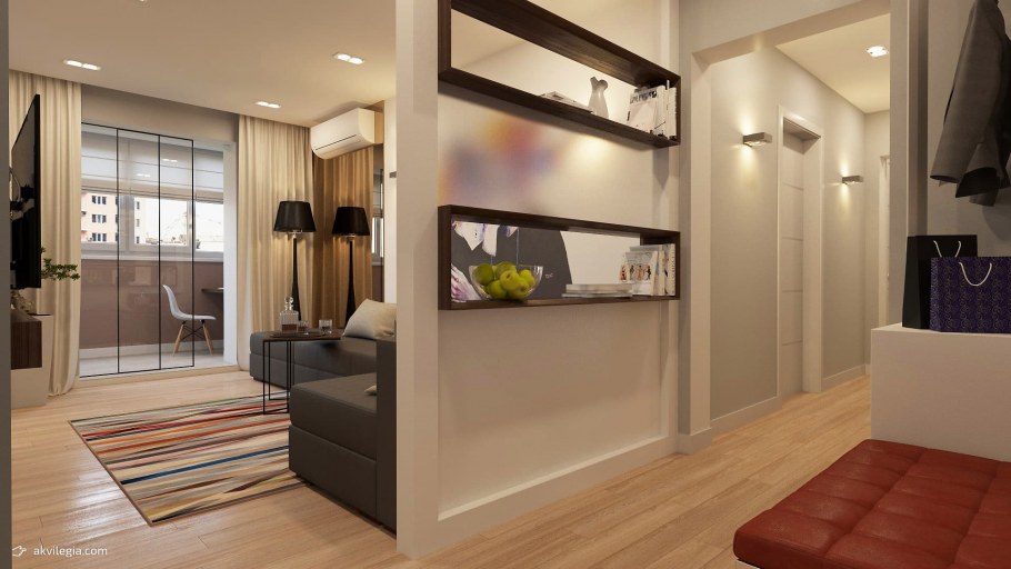 Перегородка между спальней и гостиной