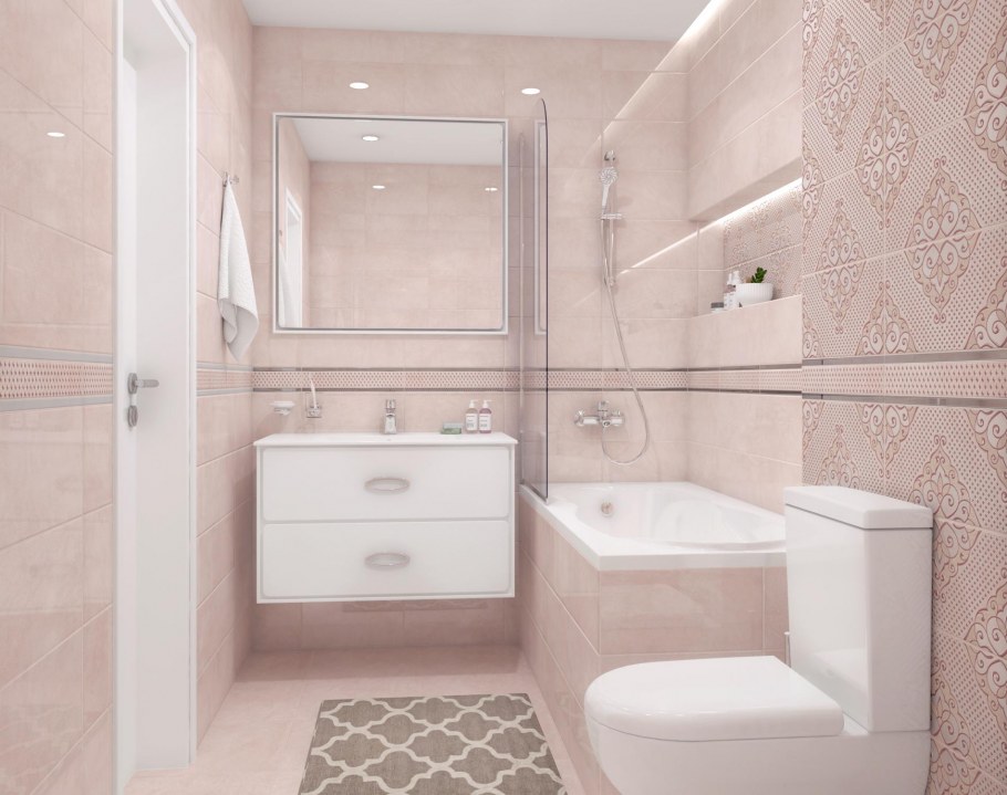 Ванная комната в бежевых тонах