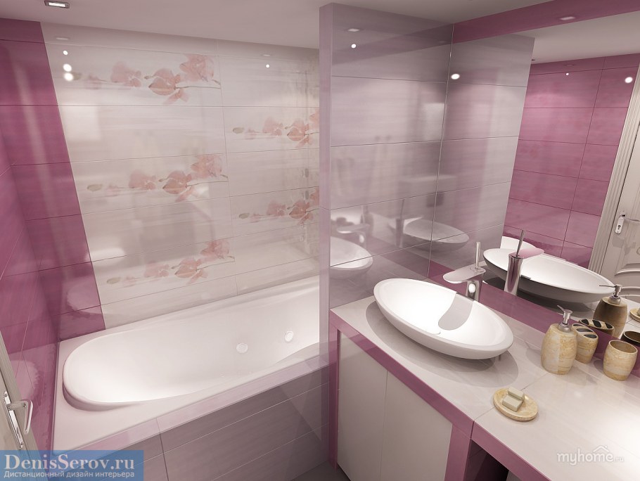Ванная в персиковом цвете