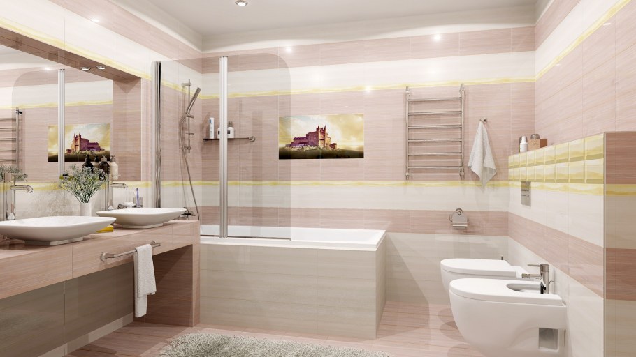 Ванная в нежных тонах