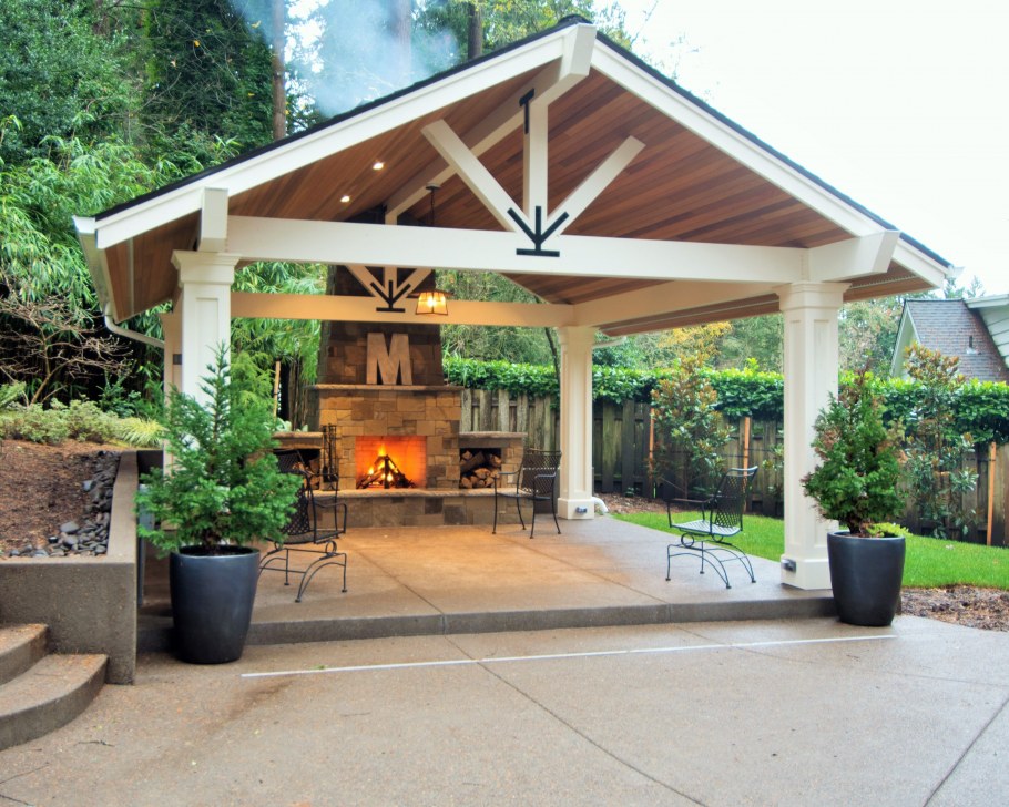 Беседки патио зона с мангалом