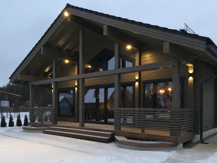 Дом Шале из бруса 100кв