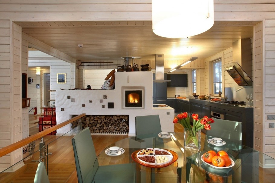 Русская печь в современном интерьере