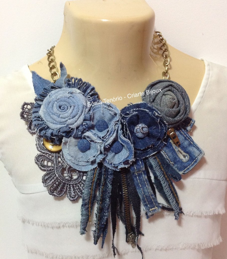 Украшения из джинсовой ткани в стиле бохо