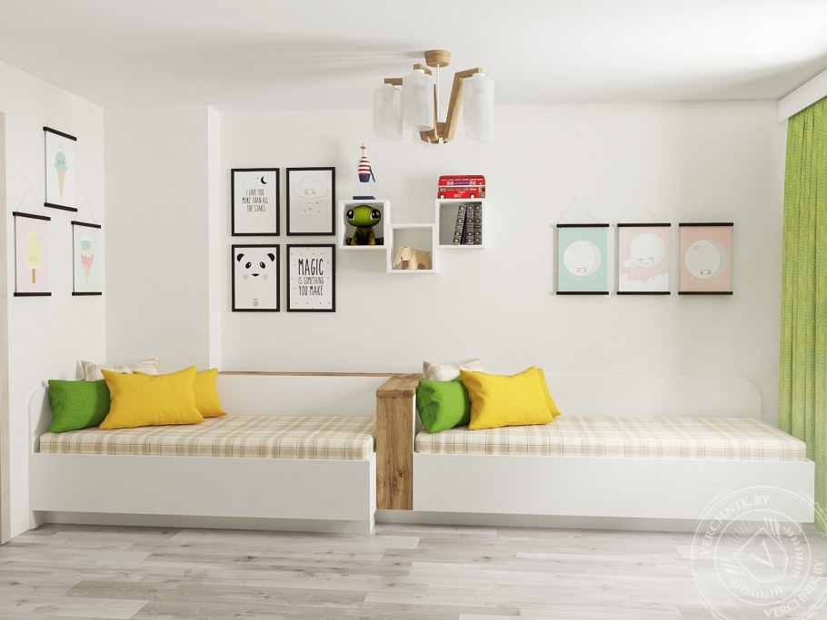 Детские комнаты для двоих Минимализм