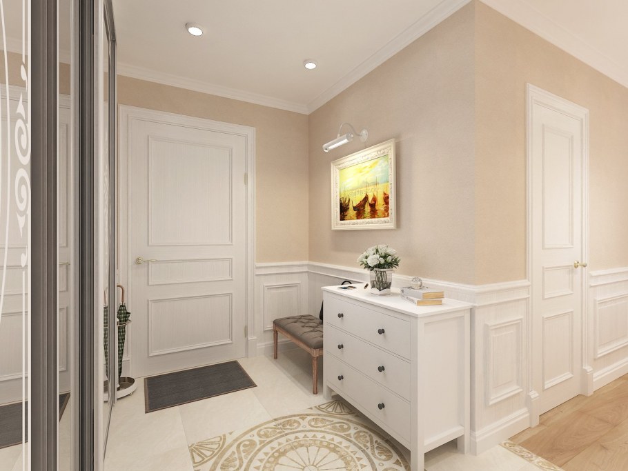 Отделка стен в светлых тонах