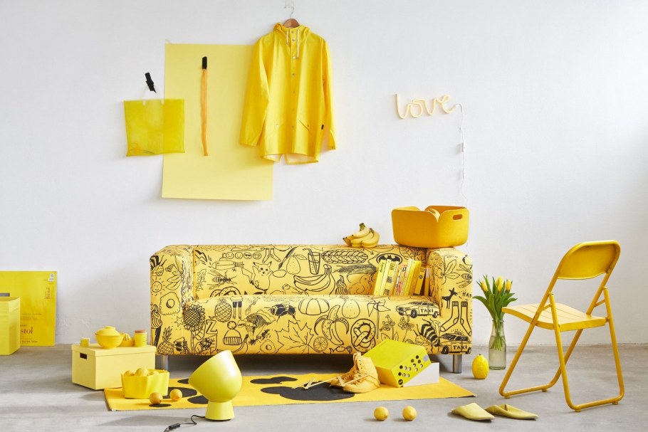 Yellow ikea Klippan Cover