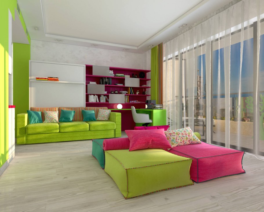 Яркий интерьер квартиры