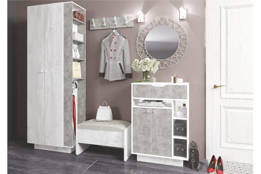 Коридор в бело серых тонах