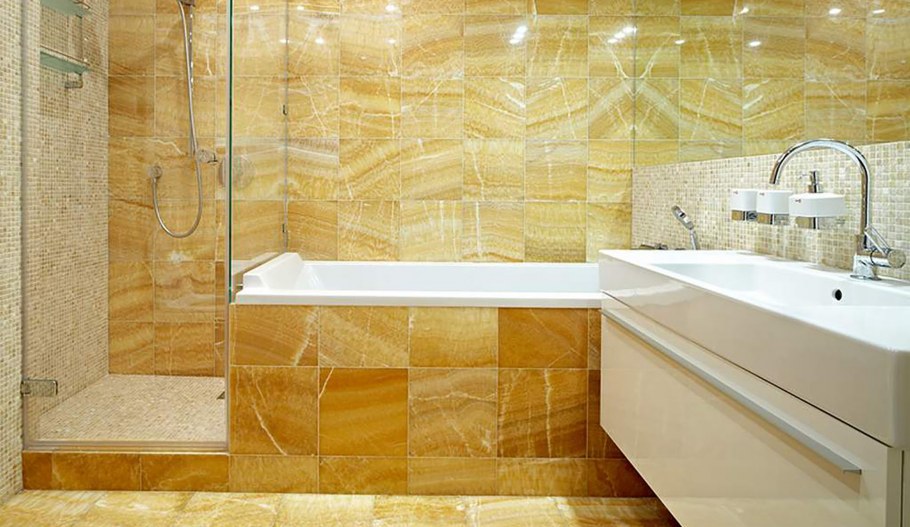 Ванная под желтый мрамор