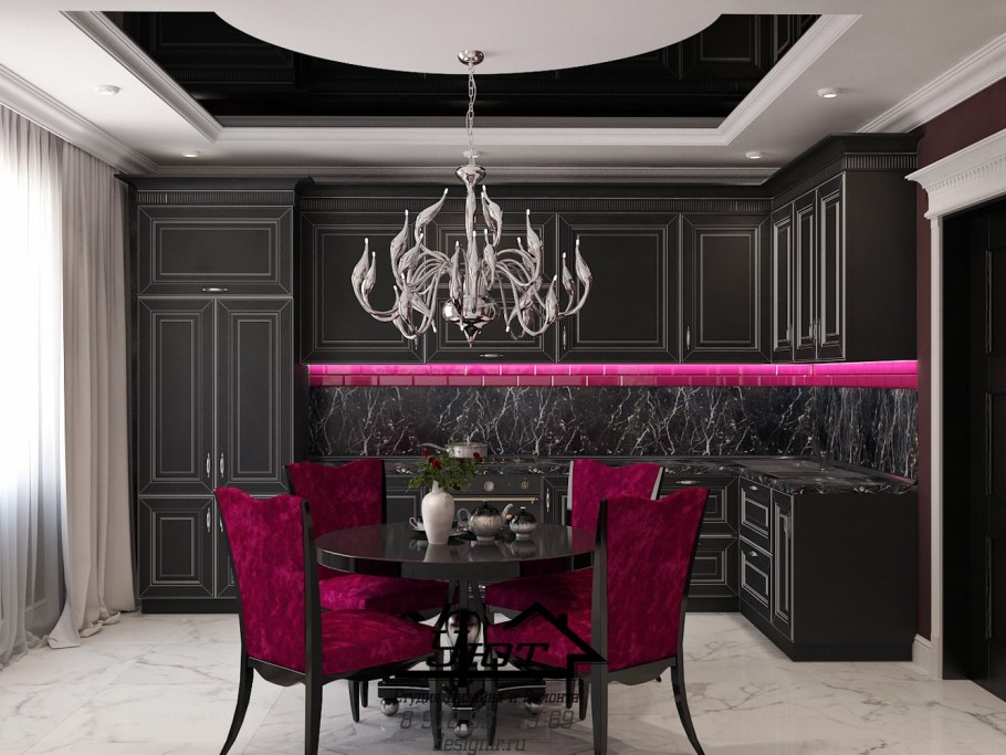 Квартира студия в черном стиле