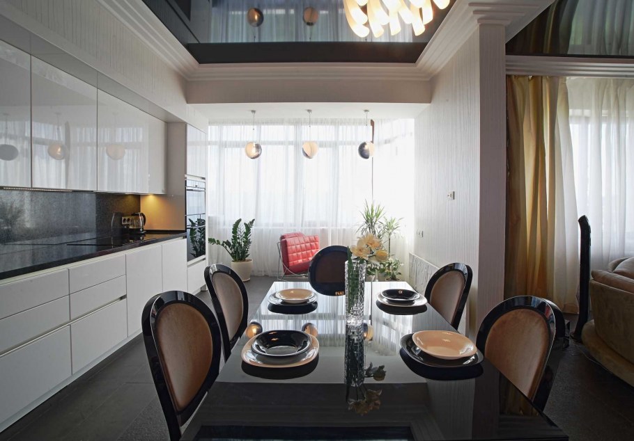 Черная кухня в стиле хайтек