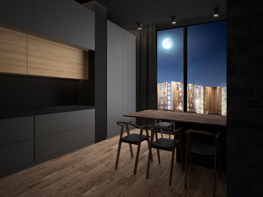 Стиль кухни гостиной Модерн