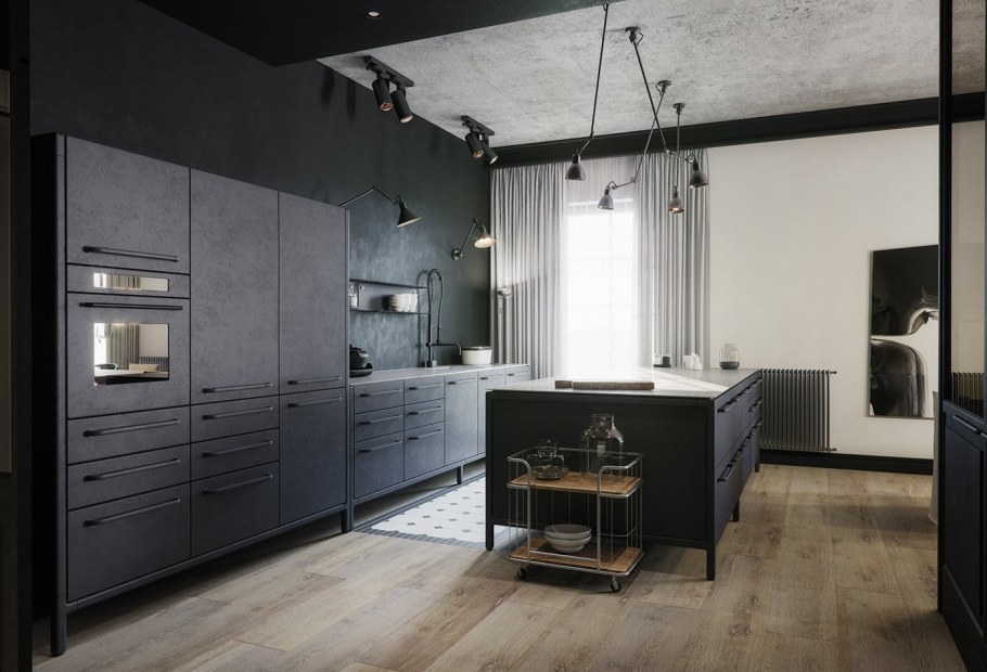 Черный глянцевый потолок