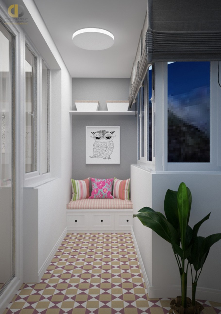 Бежевый балкон