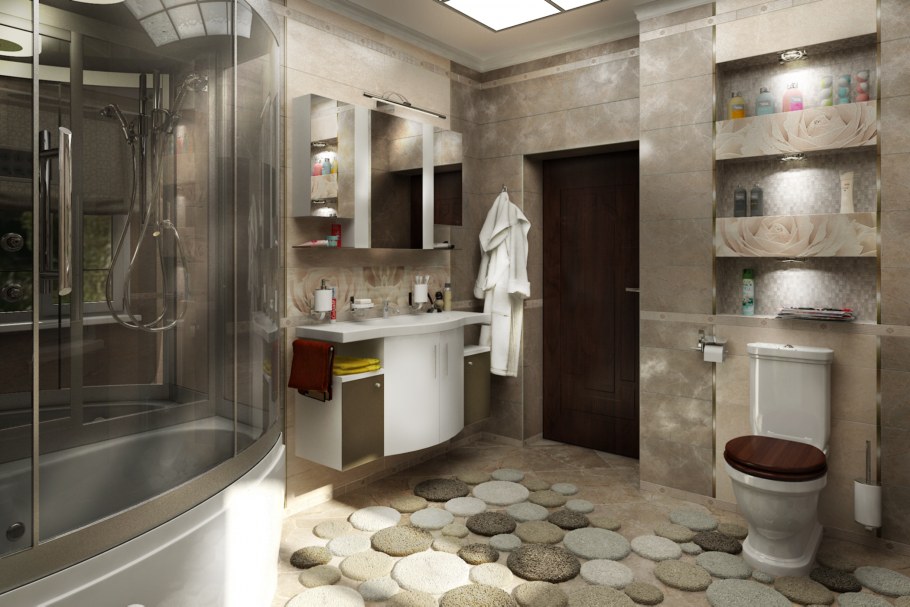 Ванная комната в русском стиле