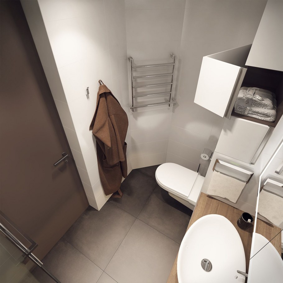 Интерьер ванной комнаты со стиральной машиной