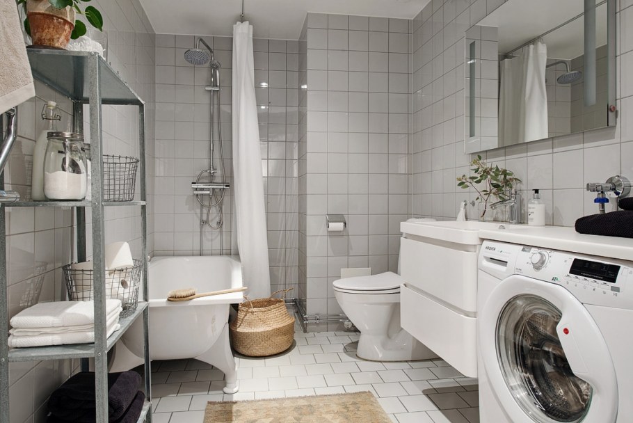 Декор в скандинавском стиле в санузеле