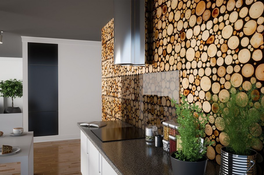 Спилы дерева в интерьере