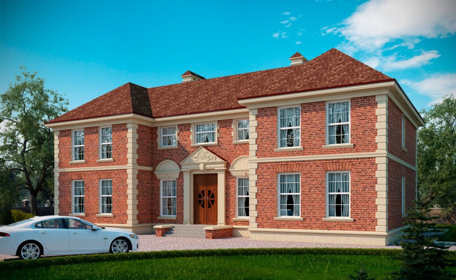 Кирпичный дом в английском стиле