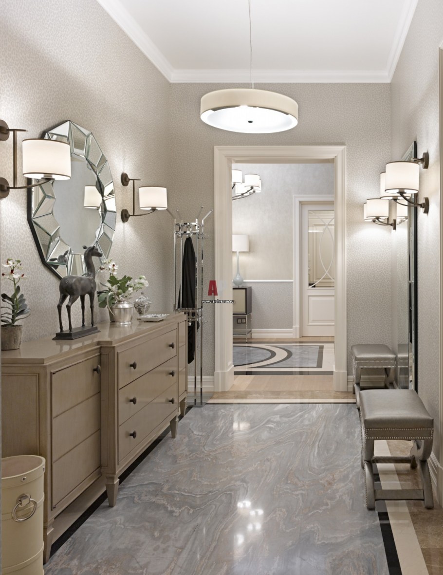 Прихожая в стиле Неоклассика в светлых тонах