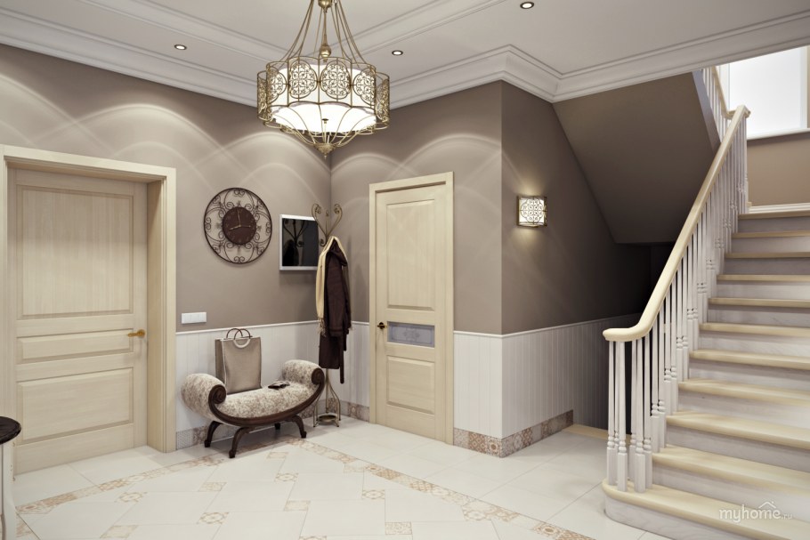 Интерьер холла в частном доме