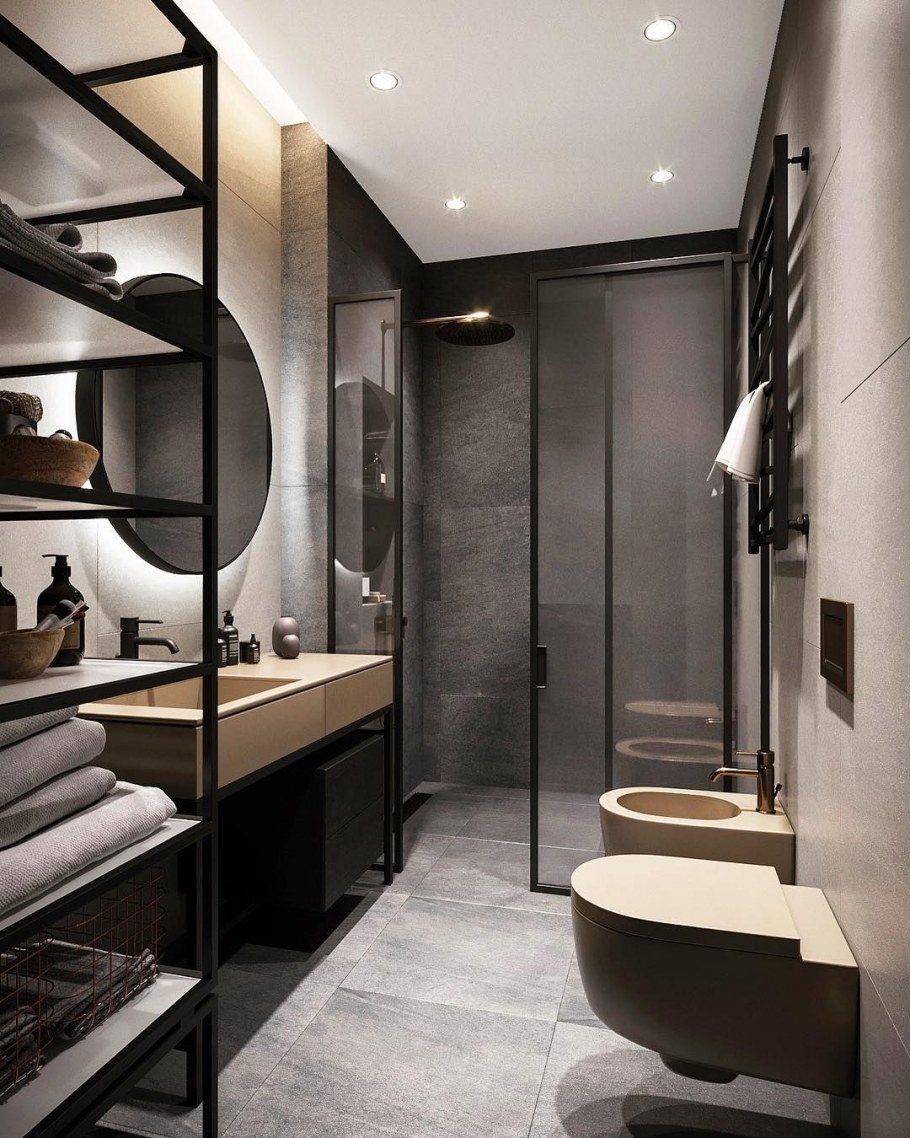 Ванная в темном стиле