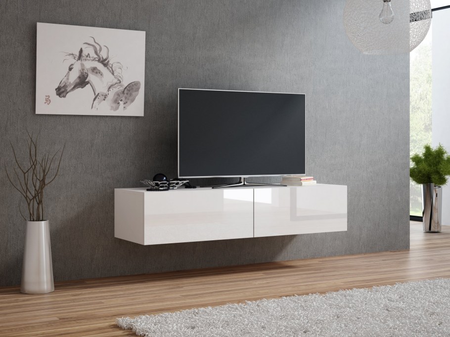 Тумба под ТВ подвесная барт глянец