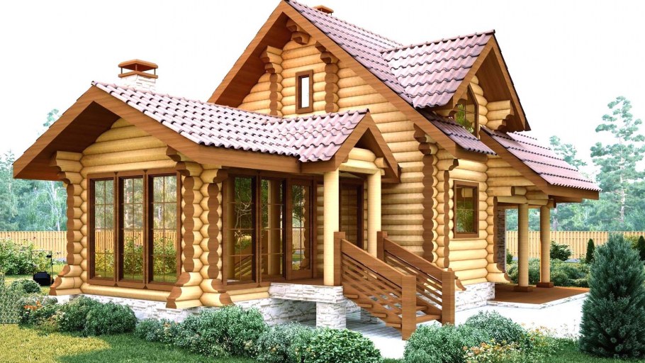 Дом баня +из оцилиндрованного бревна