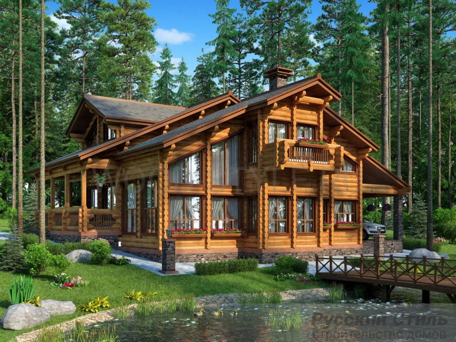 Красивые деревянные коттеджи