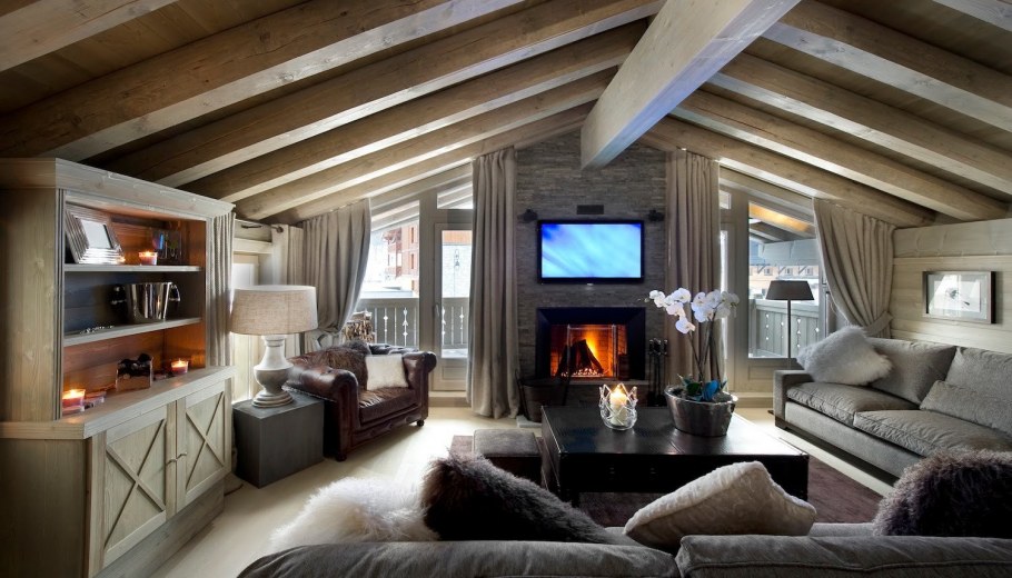 Мансарда Шале интерьер