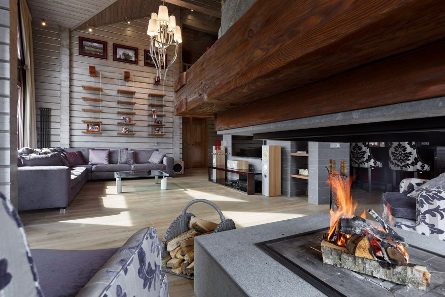 Гостиная в стиле Шале Куршевель