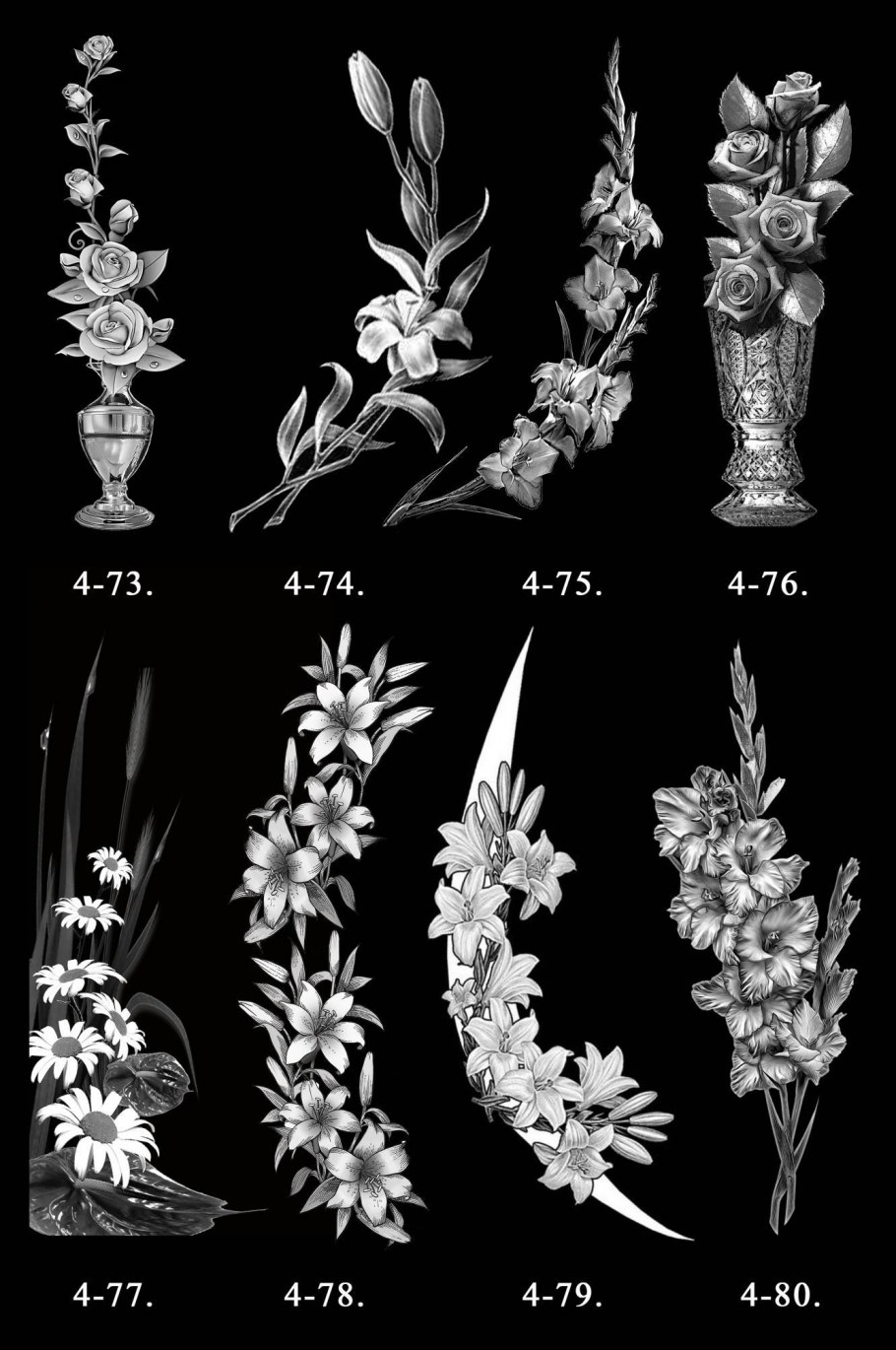 Гладиолусы гравировка