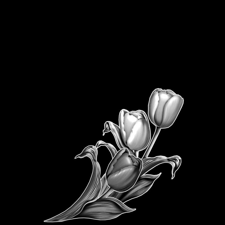 Тюльпаны на памятнике гравировка
