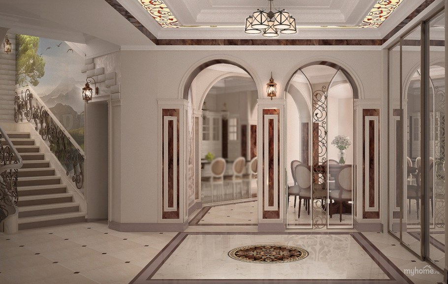 Холл в частном доме одноэтажном