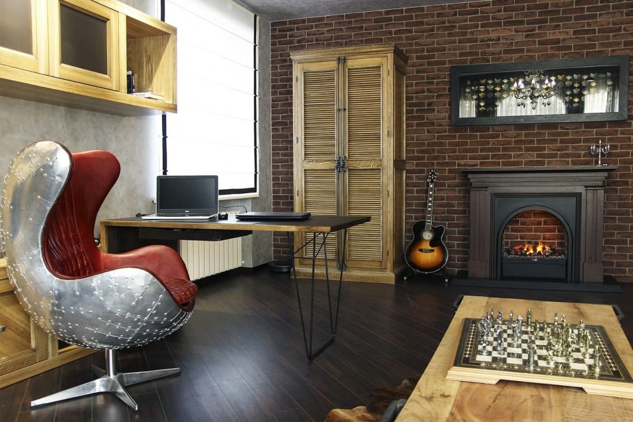 Электрокамин в стиле лофт