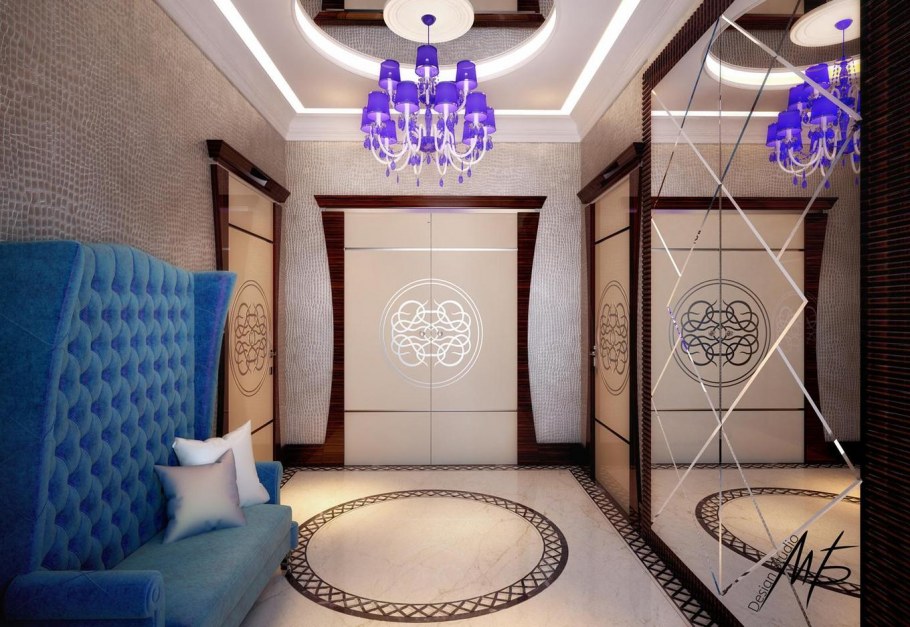 Длинный коридор в стиле арт деко