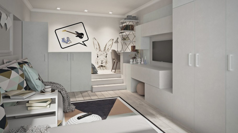 Планировка гостиной с детской