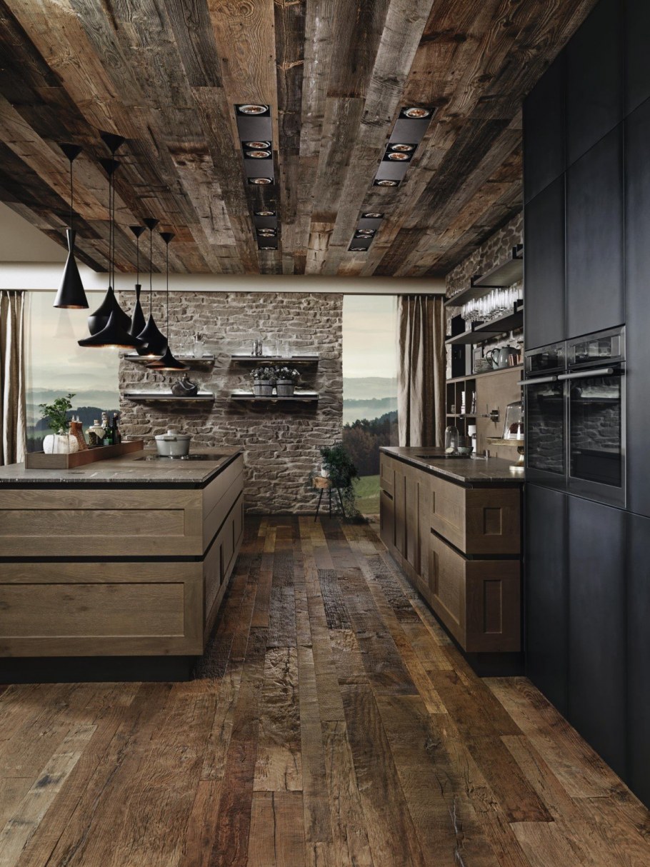 Кухня Индастриал лофт фасад дерево