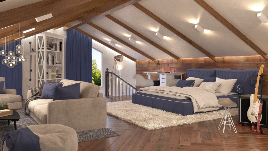 Гостиная на чердаке
