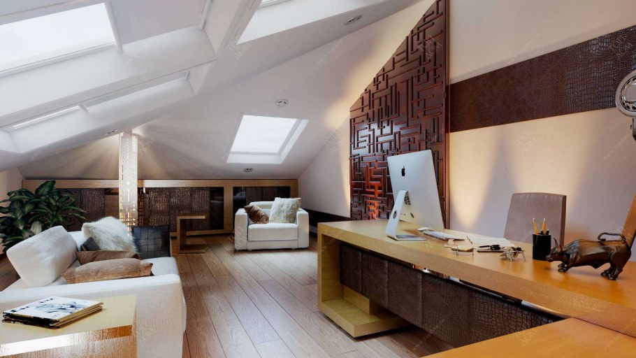 Комната с мансардной крышей