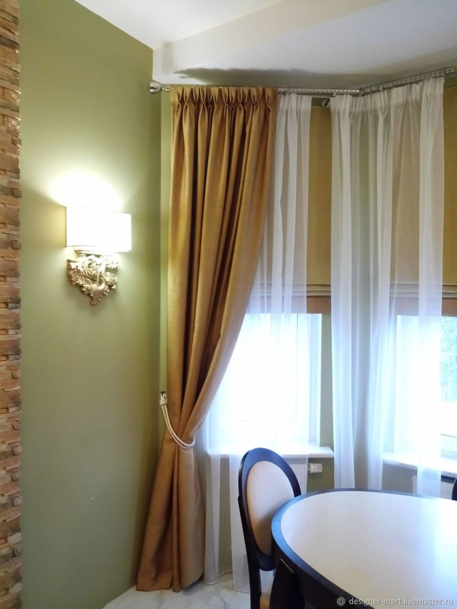 Шторы для эркера на кухню