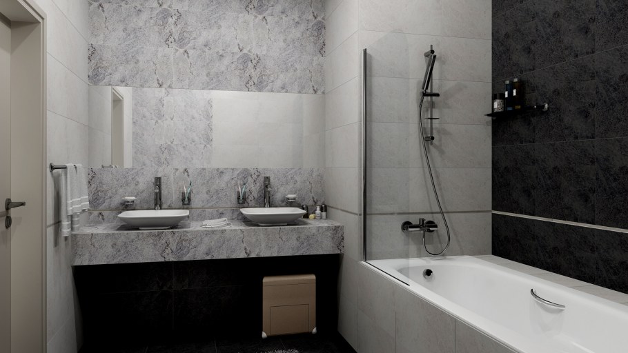 Ванная в сером цвете