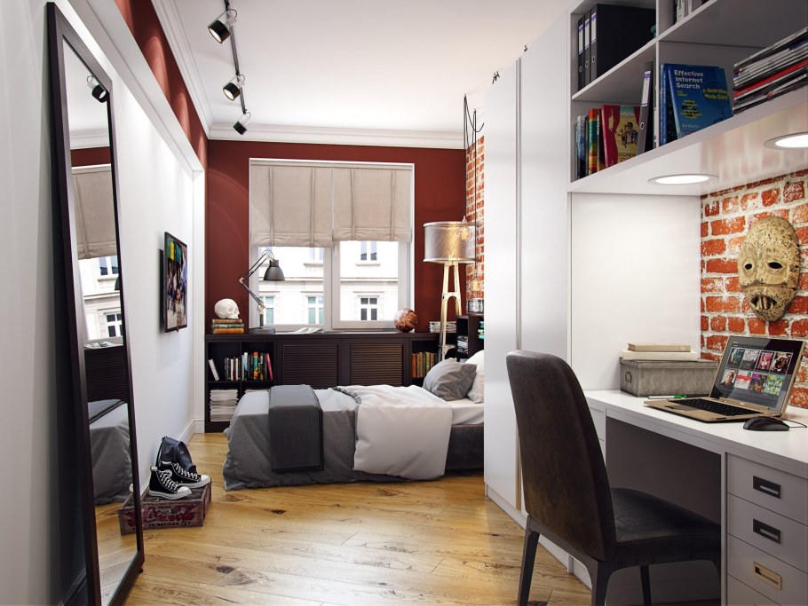 Современный стиль в комнате студентки